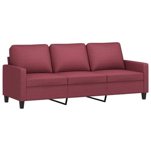 2 personers sofa med hynder stof vinrød
