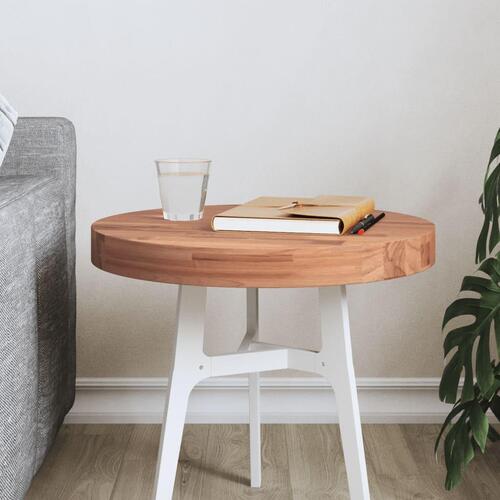 Bordplade Ø40x4 cm rund massivt bøgetræ