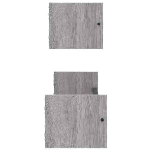 Væghylder 2 stk. 60x16x14 cm konstrueret træ grå sonoma-eg