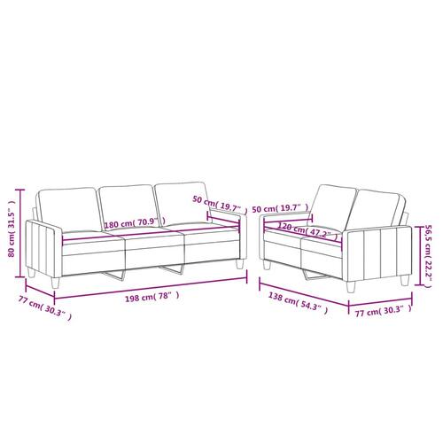 2 personers sofa med hynder kunstlæder sort
