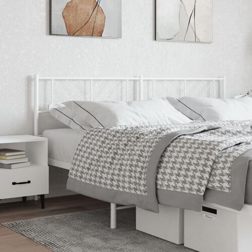 Sengegavl 180 cm metal hvid
