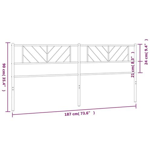 Sengegavl 180 cm metal hvid