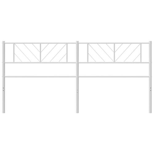 Sengegavl 200 cm metal hvid