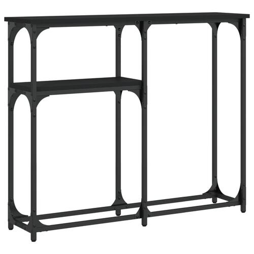 Konsolbord 90x22,5x75 cm konstrueret træ sort