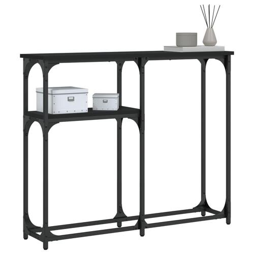 Konsolbord 90x22,5x75 cm konstrueret træ sort