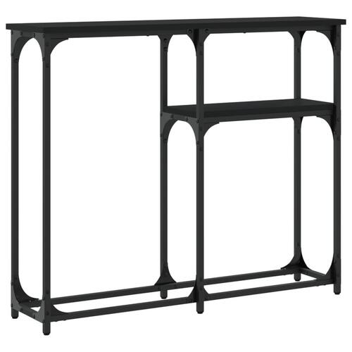 Konsolbord 90x22,5x75 cm konstrueret træ sort