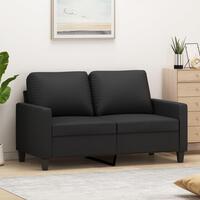 2-personers sofa 120 cm kunstlæder sort