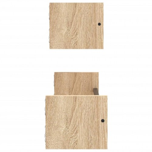 Væghylder med stænger 2 stk. 60×16×14 cm - sonoma-eg