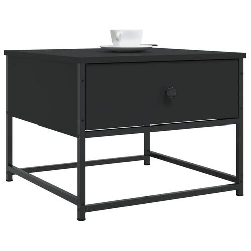 Sofabord 51x51x40 cm konstrueret træ sort