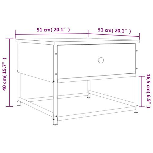 Sofabord 51x51x40 cm konstrueret træ sort