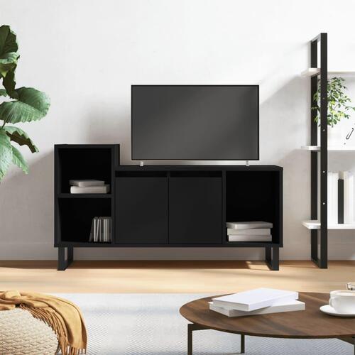 Tv-bord 100x35x55 cm konstrueret træ sort
