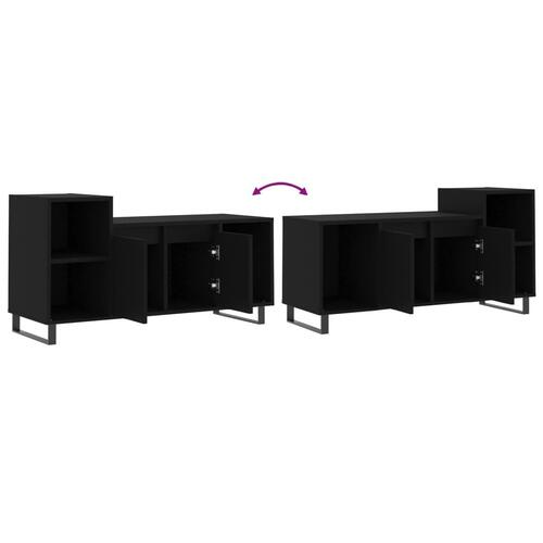 Tv-bord 100x35x55 cm konstrueret træ sort