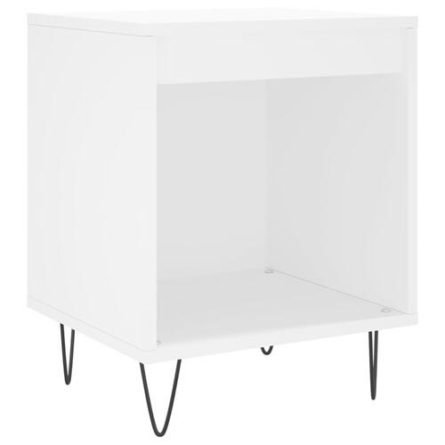 Sengebord 40x35x50 cm konstrueret træ hvid