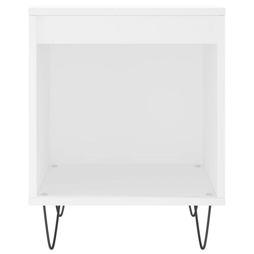 Sengebord 40x35x50 cm konstrueret træ hvid