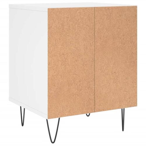 Sengebord 40x35x50 cm konstrueret træ hvid