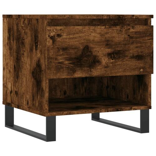 Sofabord 50x46x50 cm konstrueret træ røget egetræsfarve