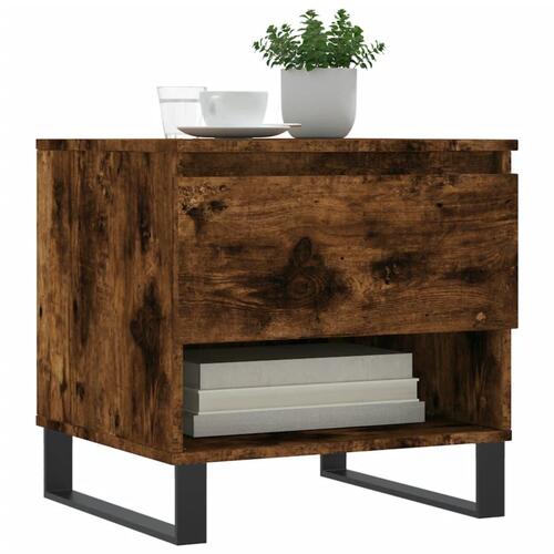 Sofabord 50x46x50 cm konstrueret træ røget egetræsfarve