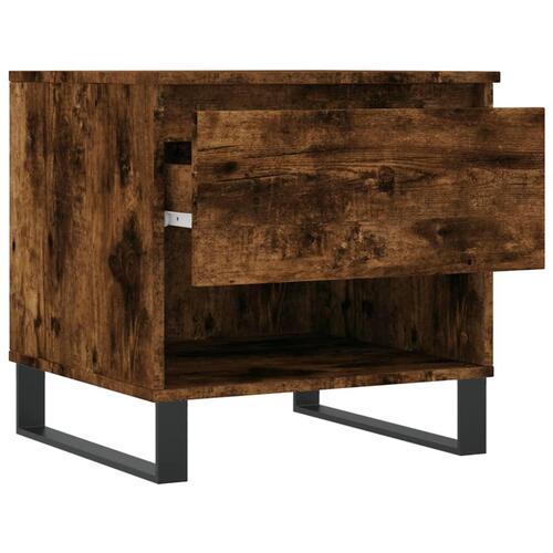 Sofabord 50x46x50 cm konstrueret træ røget egetræsfarve