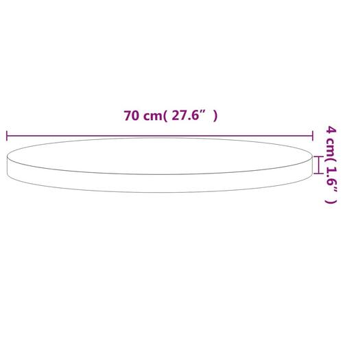 Bordplade Ø70x4 cm rund massivt bøgetræ