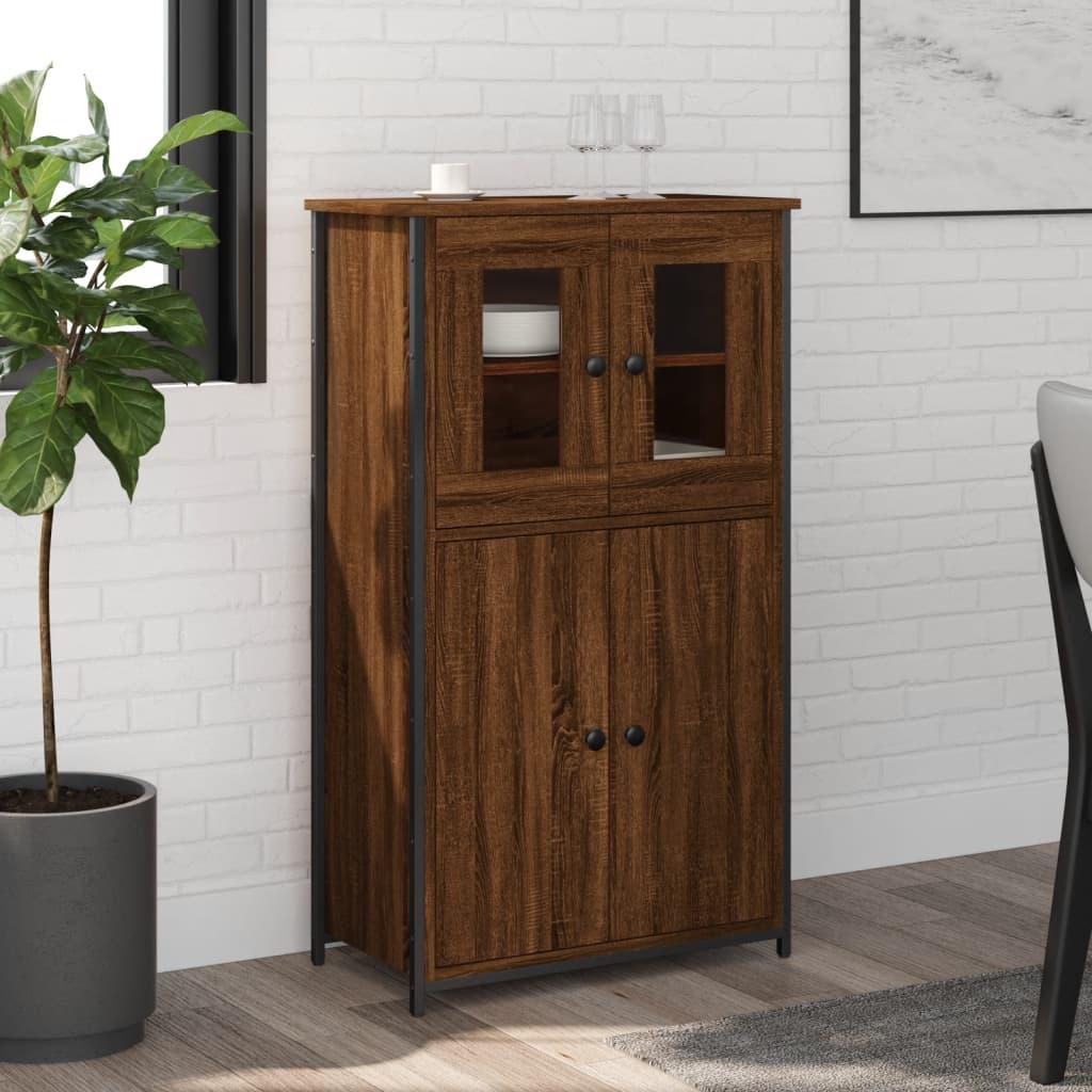 Skab 62x32x106,5 cm konstrueret træ brun egetræsfarve