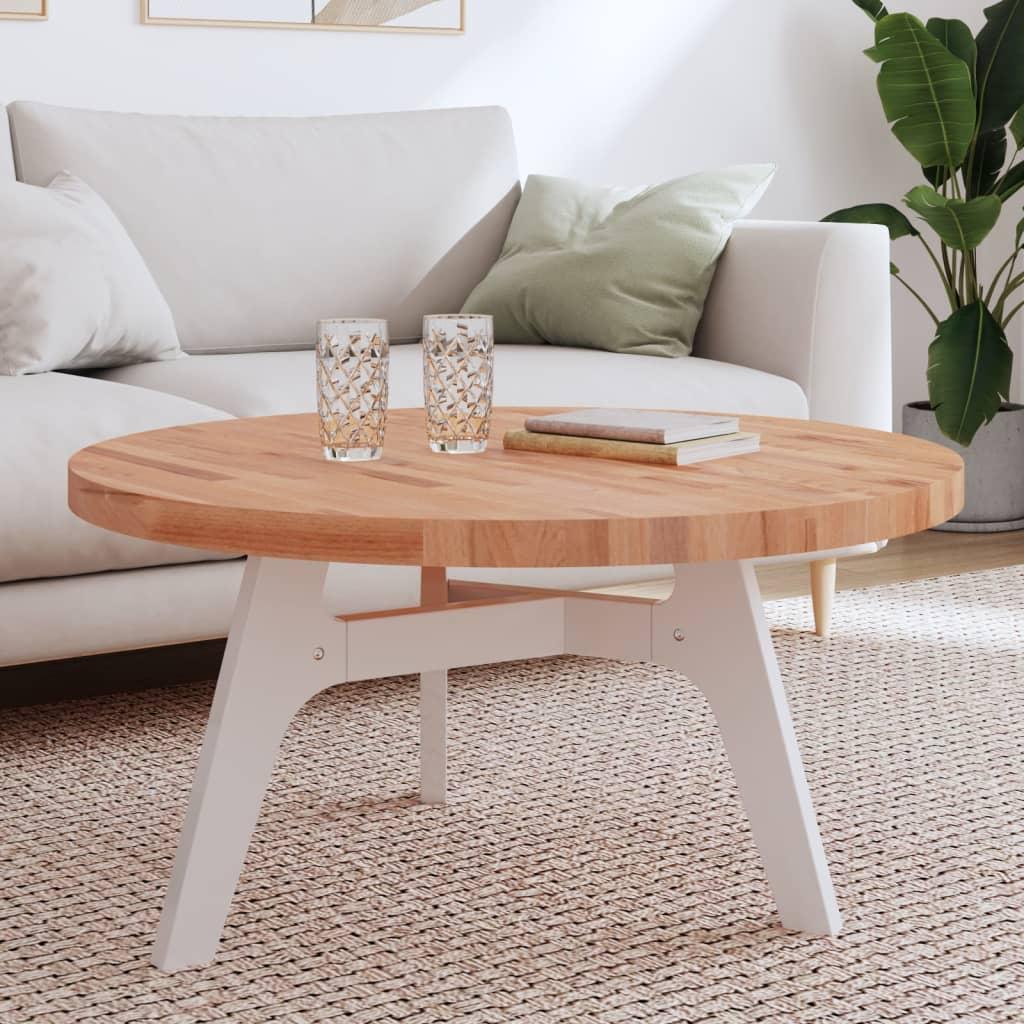 Bordplade Ø90x4 cm rund massivt bøgetræ