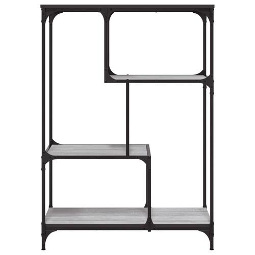 Bogreol 81x36x115 cm konstrueret træ og jern grå sonoma-eg