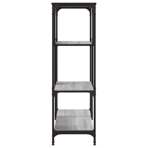 Bogreol 81x36x115 cm konstrueret træ og jern grå sonoma-eg