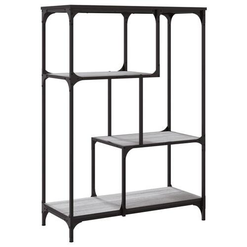 Bogreol 81x36x115 cm konstrueret træ og jern grå sonoma-eg