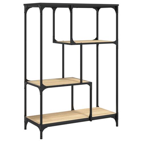 Bogreol 81x36x115 cm konstrueret træ og jern sonoma-eg