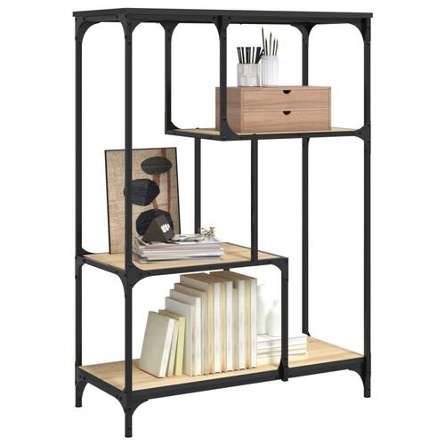 Bogreol 81x36x115 cm konstrueret træ og jern sonoma-eg