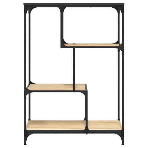 Bogreol 81x36x115 cm konstrueret træ og jern sonoma-eg