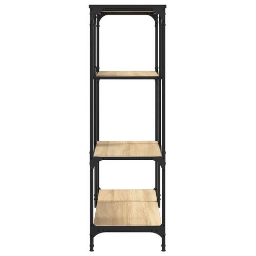 Bogreol 81x36x115 cm konstrueret træ og jern sonoma-eg