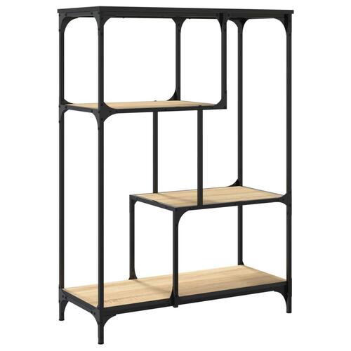 Bogreol 81x36x115 cm konstrueret træ og jern sonoma-eg