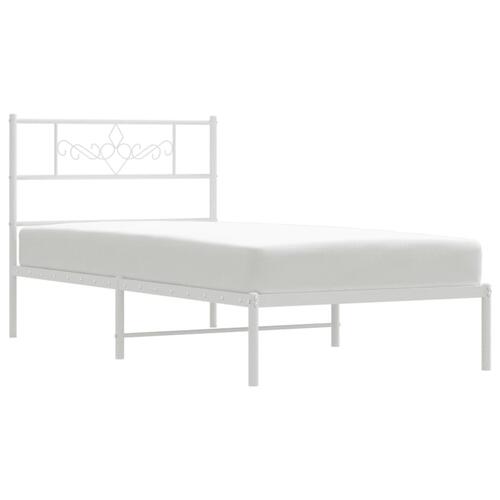 Sengeramme uden madras med hovedgærde 75x190 cm hvid
