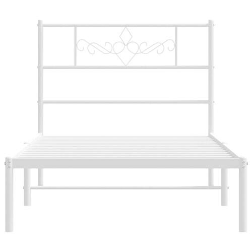 Sengeramme uden madras med hovedgærde 75x190 cm hvid