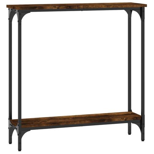 Konsolbord 75x22,5x75 cm konstrueret træ røget egetræsfarve