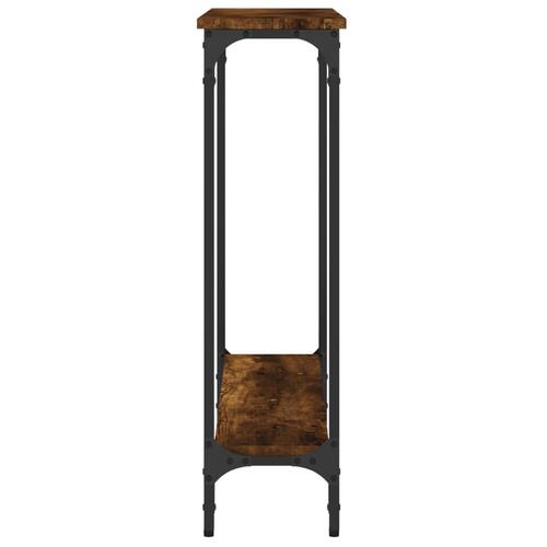 Konsolbord 75x22,5x75 cm konstrueret træ røget egetræsfarve