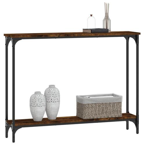 Konsolbord 100x22,5x75 cm konstrueret træ røget egetræsfarve