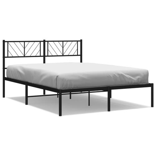 Sengeramme med sengegavl 120x190 cm metal sort
