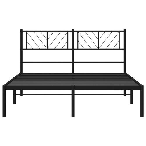Sengeramme med sengegavl 120x190 cm metal sort