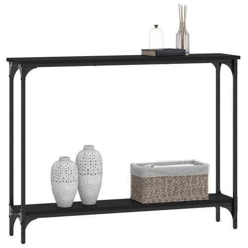 Konsolbord 100x22,5x75 cm konstrueret træ sort