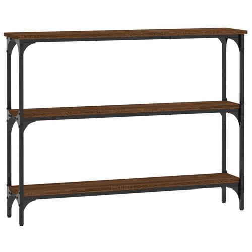 Konsolbord 100x22,5x75 cm konstrueret træ brunt egetræ