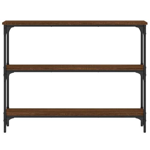 Konsolbord 100x22,5x75 cm konstrueret træ brunt egetræ