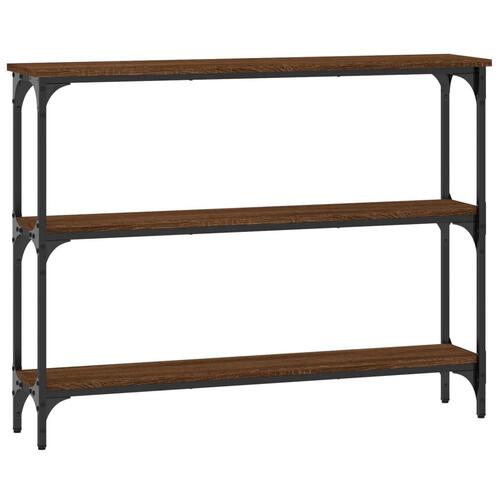 Konsolbord 100x22,5x75 cm konstrueret træ brunt egetræ