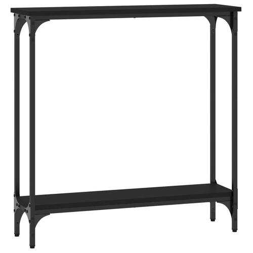 Konsolbord 75x22,5x75 cm konstrueret træ sort