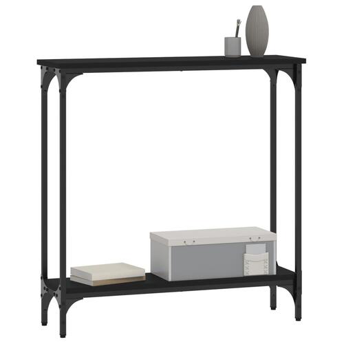 Konsolbord 75x22,5x75 cm konstrueret træ sort