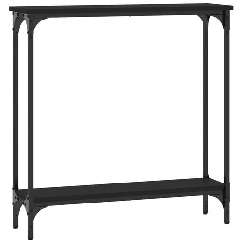 Konsolbord 75x22,5x75 cm konstrueret træ sort