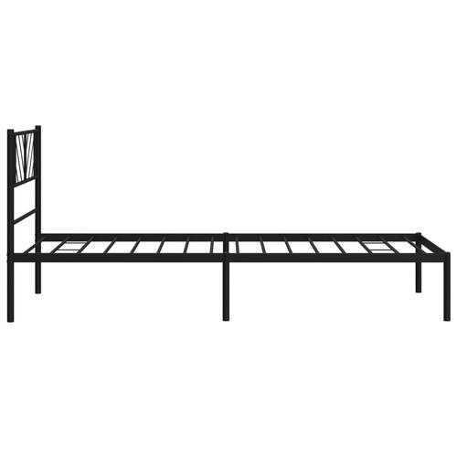 Sengeramme med sengegavl 75x190 cm metal sort