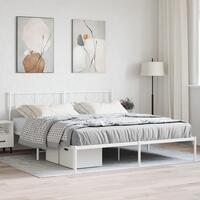 Sengeramme med sengegavl 180x200 cm metal hvid