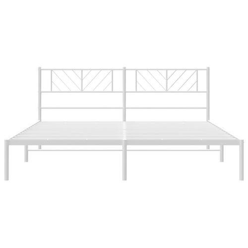 Sengeramme med sengegavl 180x200 cm metal hvid